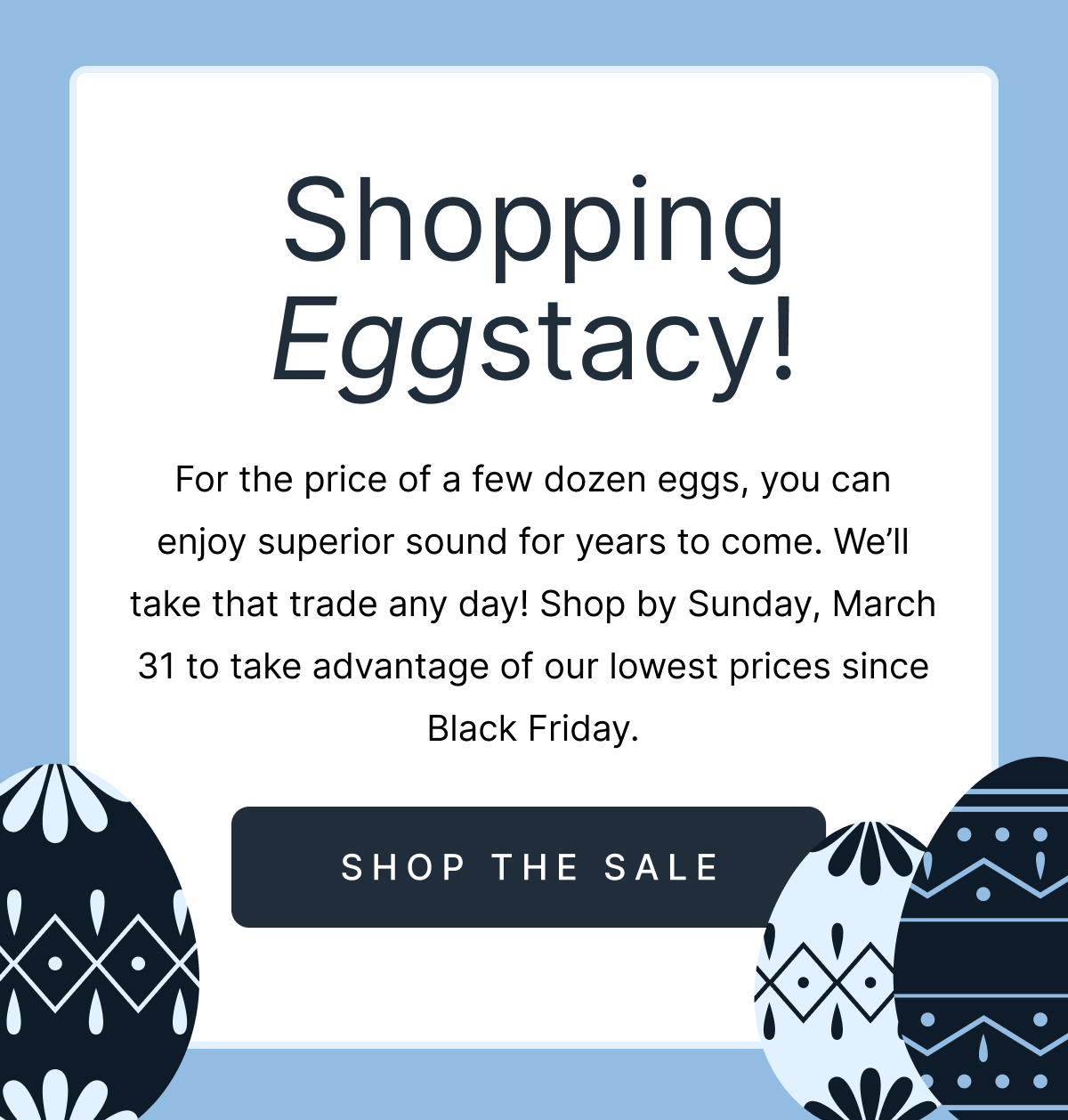 Shopping Eggstacy!