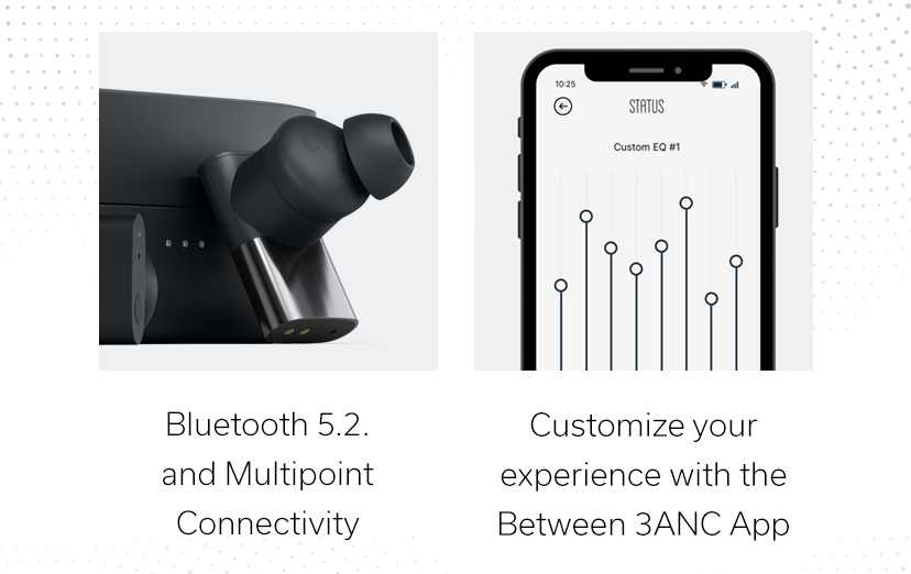 Bluetooth 5.2. and Multipoint Connectivity | Customize your experience with the Between 3ANC App