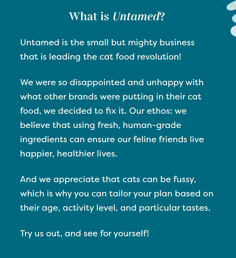 All you need to know about Untamed 😺 Untamed Cat Food