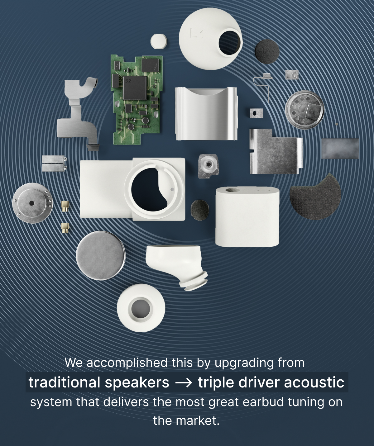 traditional speakers --> triple driver acoustic