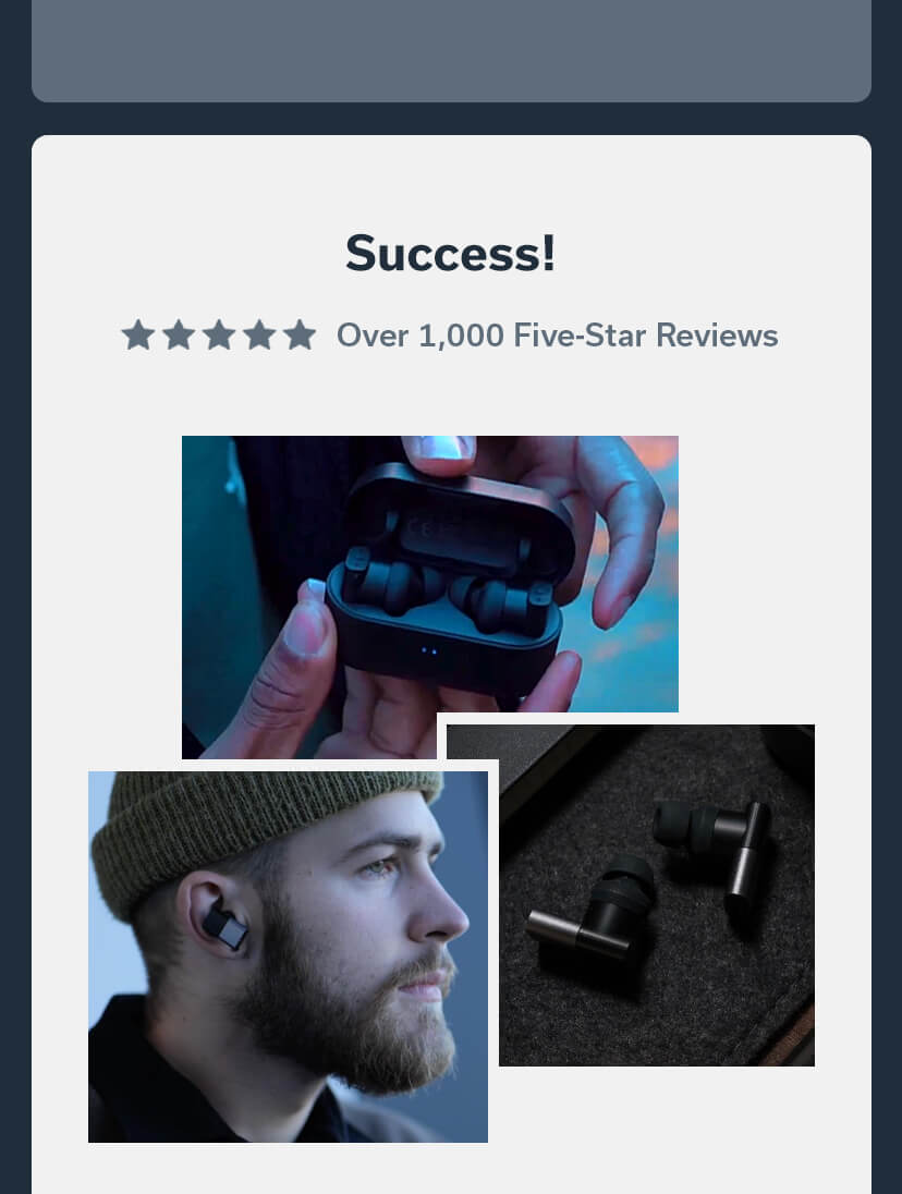 Success! % % % % % Over 1,000 Five-Star Reviews 