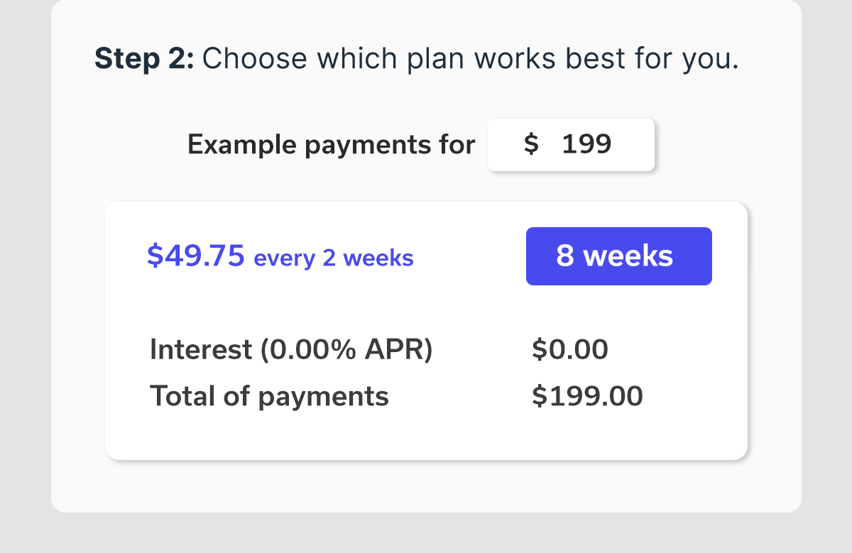 Step 2: Choose which plan works best for you.