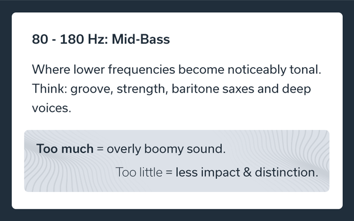 80 - 180 Hz: Mid-Bass