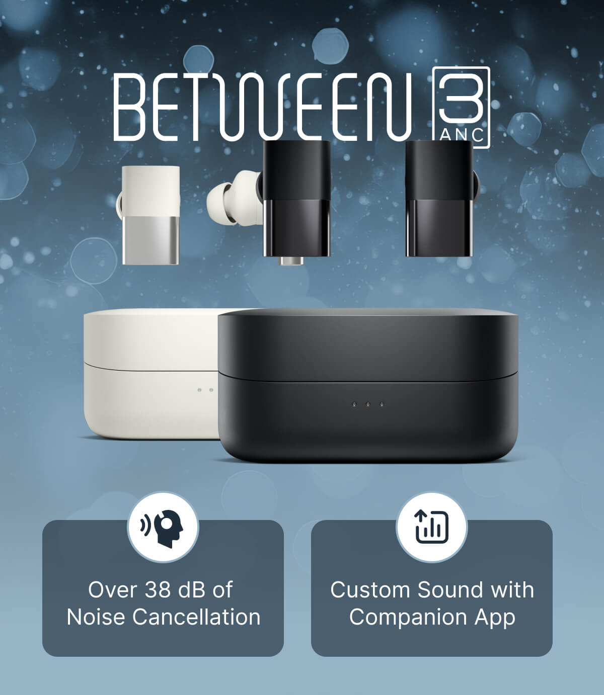 Between 3ANC: Over 38 dB of Noise Cancellation | Custom Sound with Companion App